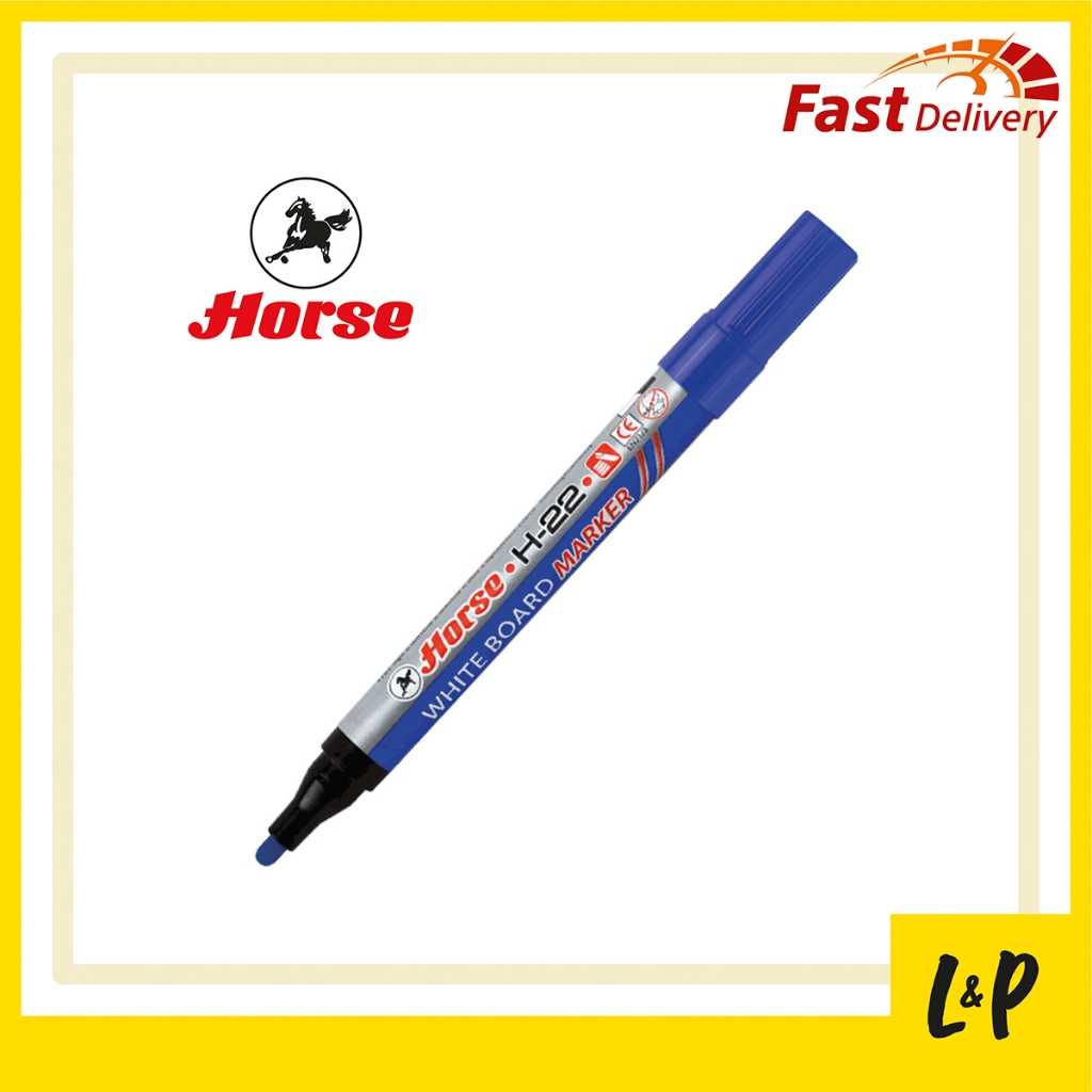 ตราม้า ปากกาไวท์บอร์ด H-22 สีดำ สีแดง สีน้ำเงิน สีเขียว - รูปที่ 3