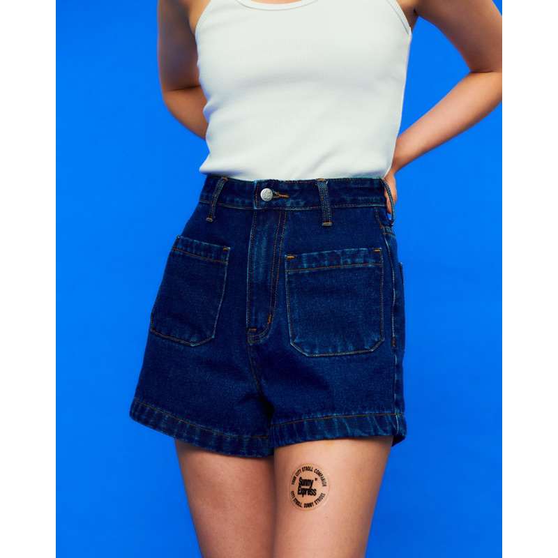 SUNNYEXPRESS101- Double Pocket Denim Shorts กางเกงยีนส์ขาสั้น