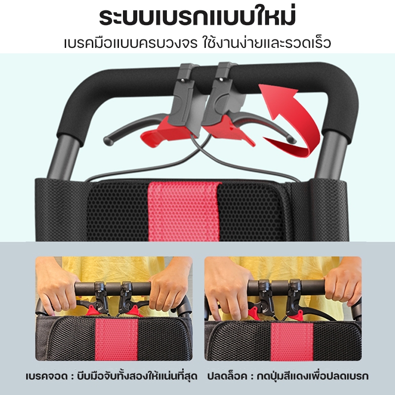 วีลแชร์พับได้ น้ำหนักเบาท่อเหล็กหนาสกู๊ตเตอร์ผู้สูงอายุรถเข็นแบบพกพา สามารถใส่ขึ้นเครื่องบินได้ ไม่จำเป็นต้องติดตั้ง - รูปที่ 3