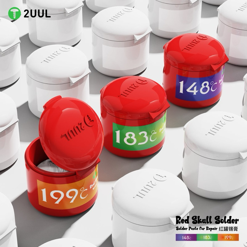 2uul  ตะกั่วเหลว สีแดง 50 กรัม 148 183  1 ชิ้น℃ ดีบุกวางอุณหภูมิต่ํา / กลาง สําหรับ SMD CPU BGA เครื่องมือซ่อมแซมบัดกรี