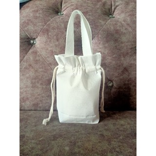 กระเป๋าผ้าหูรูดถือได้พร้อมสกรีนขนาด7×9×3นิ้ว