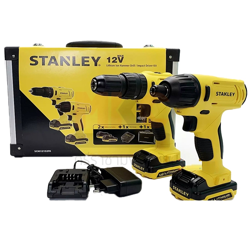 Stanley สว่าน พร้อมไขควงกระแทก ไร้สาย 12V SCHI121-S2FK (รวมแบตเตอรี่ 1.5Ah +แท่นชาร์จ) เซต