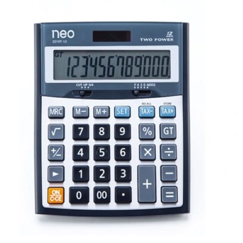 NEO เครื่องคิดเลข 12 หลัก สีเงิน 2219T-12