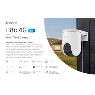 Ezviz H8c 4G 2K กล้องวงจรปิดใส่ซิมหรือต่อสายแลน พูดโต้ตอบได้ หมุนซ้ายขวาขึ้นลงได้ สินค้าใช้งานภายนอก (ประกัน 2 ปี)