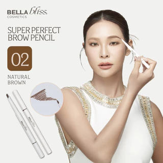 ดินสอเขียนคิ้ว 𝐁𝐞𝐥𝐥𝐚 𝐁𝐥𝐢𝐬𝐬 รุ่น SUPER PERFECT BROW PENCIL 3IN1 Pack คู่ สี 01 ASH BROWN และ สี 02 NATU