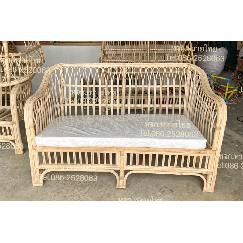 ถูกที่สุด Sofa Mona โซฟาหวายแท้ รุ่นโมน่า ขนาด 2 ที่นั่ง รวมเบาะ Sofa rattan