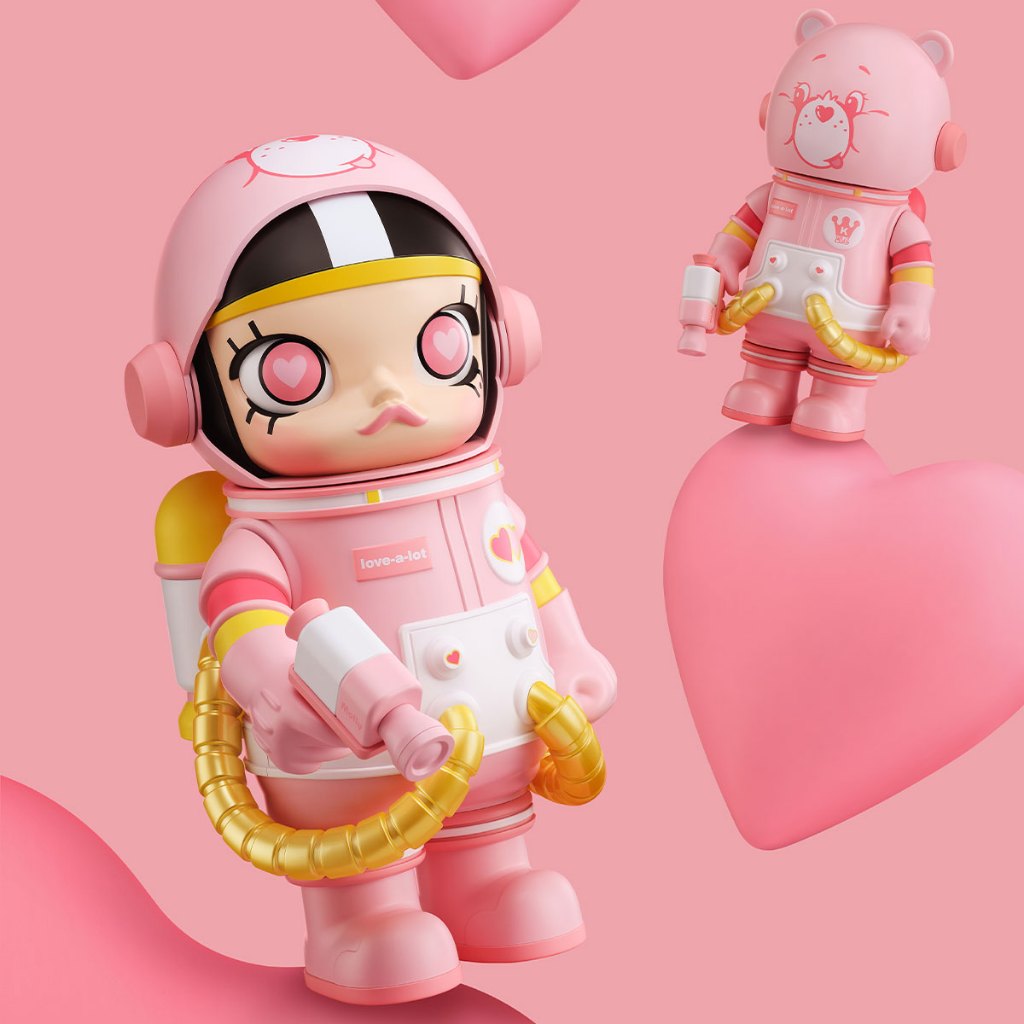 [พร้อมส่ง] care bear ชมพู - MEGA SPACE MOLLY 400%+100% Love-a-lot Bear - Pop Mart