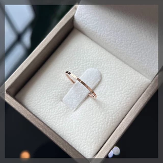 Kismet แหวนมินิมอล ตัวเรือนสแตนเลส สีโรสโกลด์ Rose Gold หน้ากว้าง 1 มิล ทรงเหลี่ยม Gray & Gold Jewelry [KRN141]