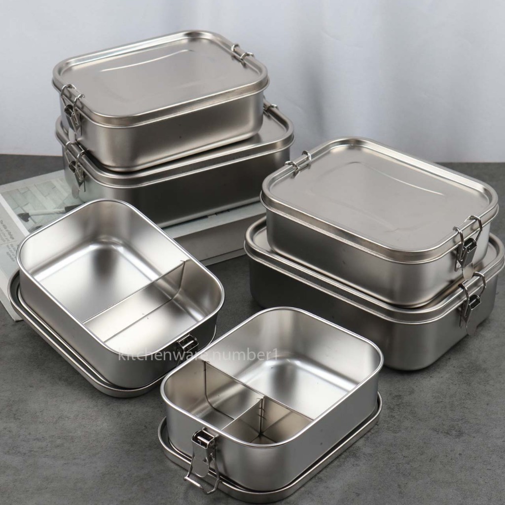 KITCHENWARE_NUMBER1 กล่องข้าวสแตนเลสเนื้อหนา มีฝาปิดพร้อมที่ล็อคอย่างดี