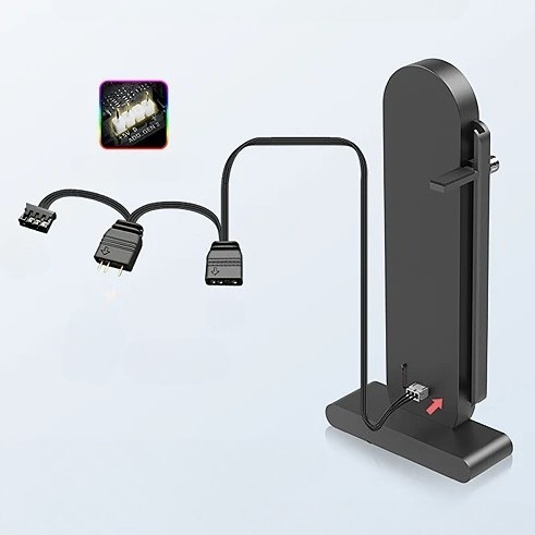 ขาตั้งการ์ดจอ Coolmoon Aosor GH3 GPU vertical bracket ARGB 3pin 5V B&W