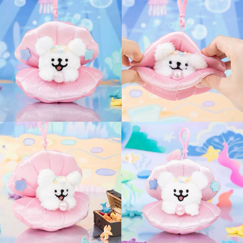 พวงกุญแจ ตุ๊กตา Maltese เปลือกหอยไข่มุก ของแท้ หมามอลทีส ตุ๊กตาห้อยกระเป๋า keychain doll gift ของขวัญ 46118