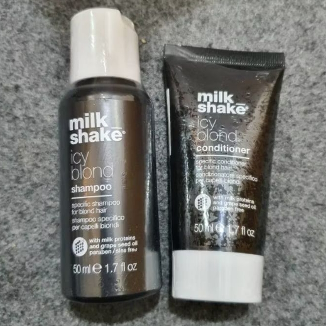 MILK SHAKE ICY BLOND 50ml แชมพู และ ครีมนวดผม ทำสีบลอนด์สว่าง สีบลอนด์แพลทินั่ม ลดเหลือง ส้ม ในเส้นผม