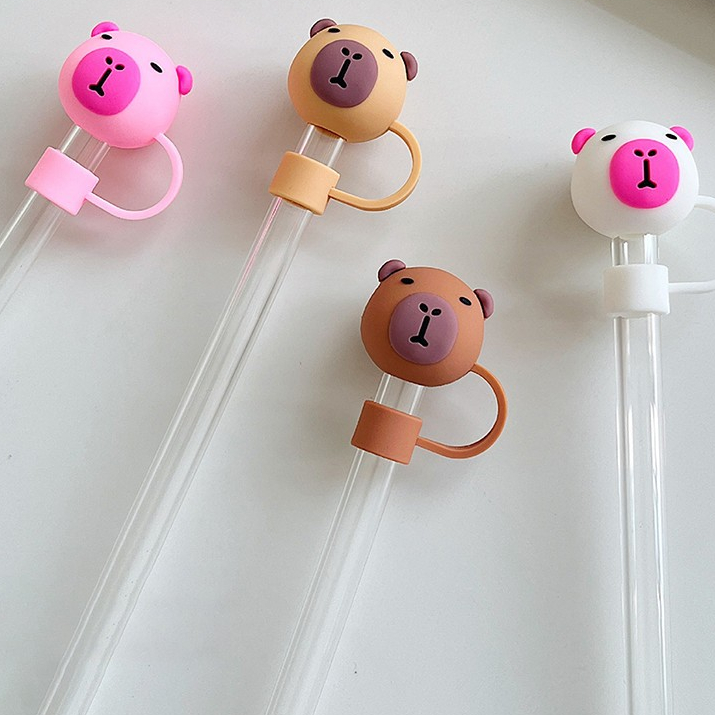 จุกปิดหลอดคาปิบาร่า Capibala พร้อมหลอดข้อใส 23cm