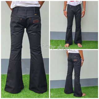 กางเกงยีนส์ขาม้า Super Black กางเกงยีนส์ชาย ขาม้า ขากระดิ่ง …