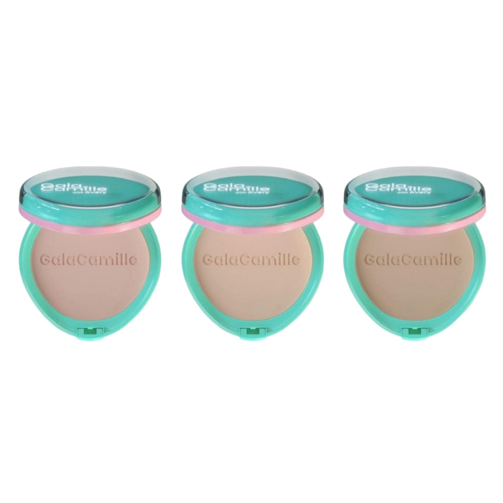 GALA CAMILLE Rolly Popแท้ 100 % Soft Matte Foundation Powder 10g of แป้งพัฟ Gala Camille แป้งพัฟอัดแข็งผสมรองพื้น