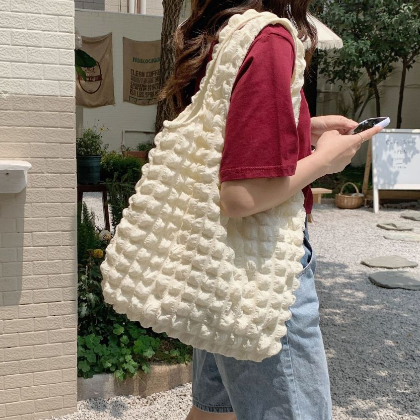 053 กระเป๋าผ้า pastel fluffy bag