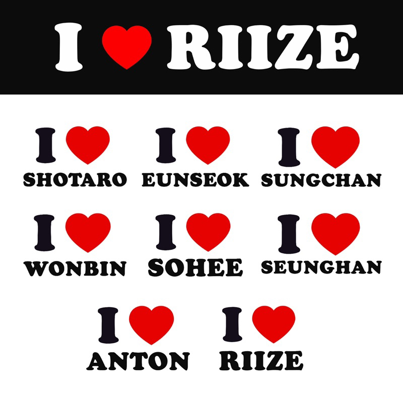 ( พร้อมส่ง2-3วัน ) —STICKER🖍️ I love RIIZE (4cm)