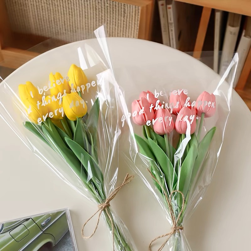 OurHome [พร้อมส่ง] ดอกทิวลิปประดิษฐ์ 1 ช่อ = 6 ชิ้น 1 bouquet of artificial tulips ตกแต่งงานแต่งงาน ดอกไม้ปลอม