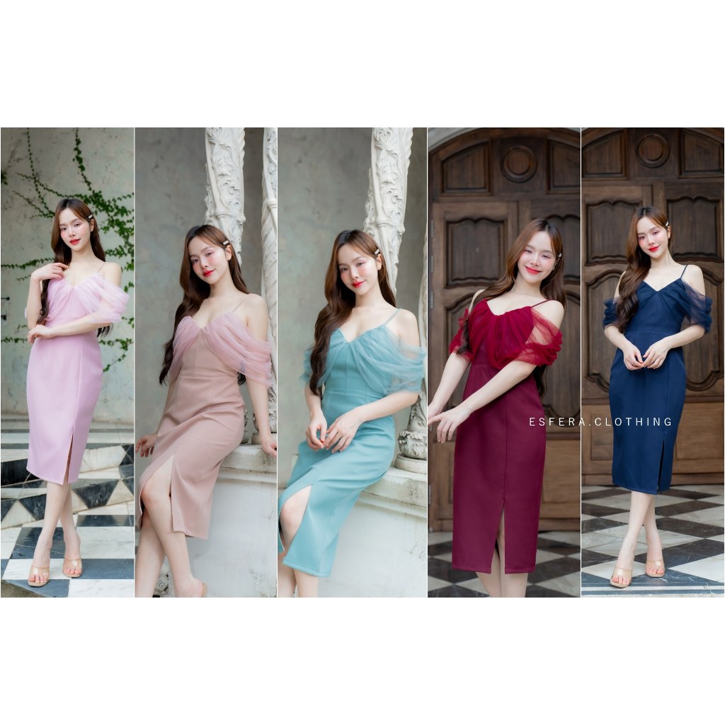 DR092-1 So Pretty Dress เดรสสายเดี่ยวออกงาน
