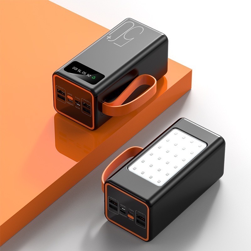 พาวเวอร์แบงค์ 50000mAh ความจุขนาดใหญ่ ชาร์จเร็ว ชาร์จ+ไฟ LED PowerBank แบตสำรอง ใช้ได้กับทุกรุ่น แบตสำรอง