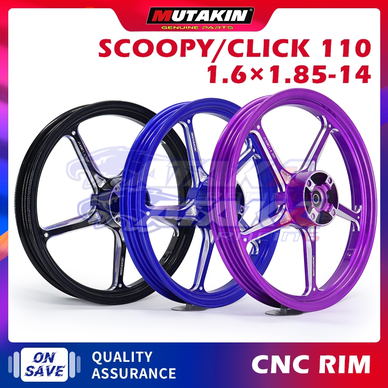 MUTAKIN ล้อแม็ก 511 CNCRIM สำหรับ HONDA CLICK110 SCOOPY SCOOPY-I ZOOMER ICON Airblade 21T-1.6*1.85-1