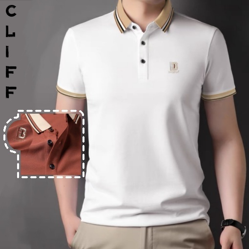 CLIFF เสื้อโปโลผู้ชาย แขนสั้นคอปก เสื้อลำลอง ธุรกิจ แบบหลวม