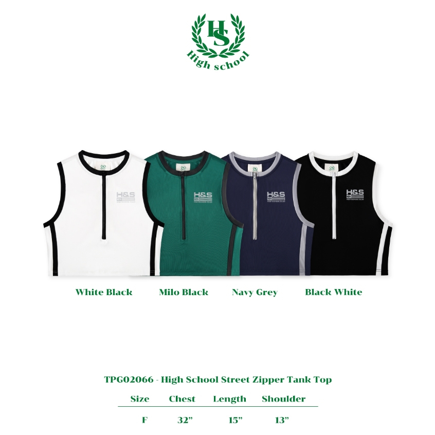 Highschool - TPG02066 เสื้อกล้ามแขนกุด Street Zipper Tank Top
