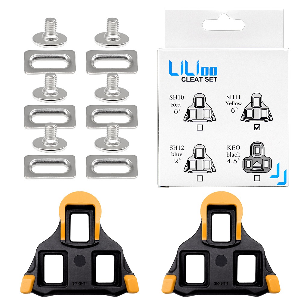 Lilioo แผ่นคลีทล๊อคบันไดจักรยานเสือหมอบ สำหรับบันได Shimano SH12 SH10 SH11 สำหรับ R540 R550 R7000 R8000 (ราคาต่อคู่)