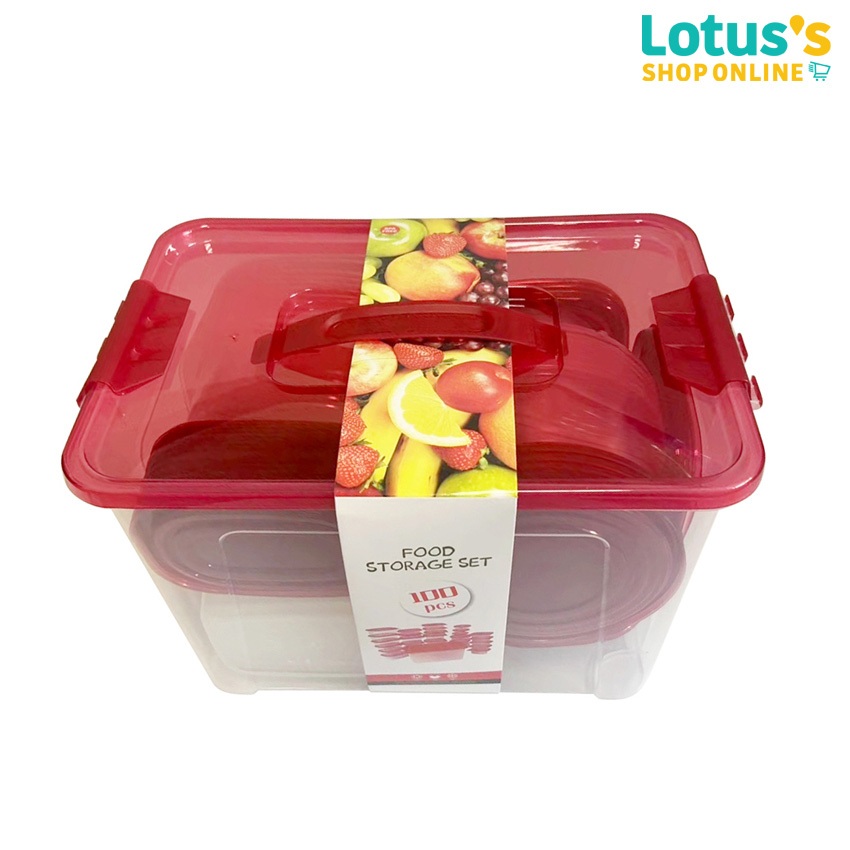 โลตัส เซ็ทกล่องถนอมอาหาร แพ็ค 100 ชิ้น LOTUS'S SET FOOD STORAGE 100 PCS