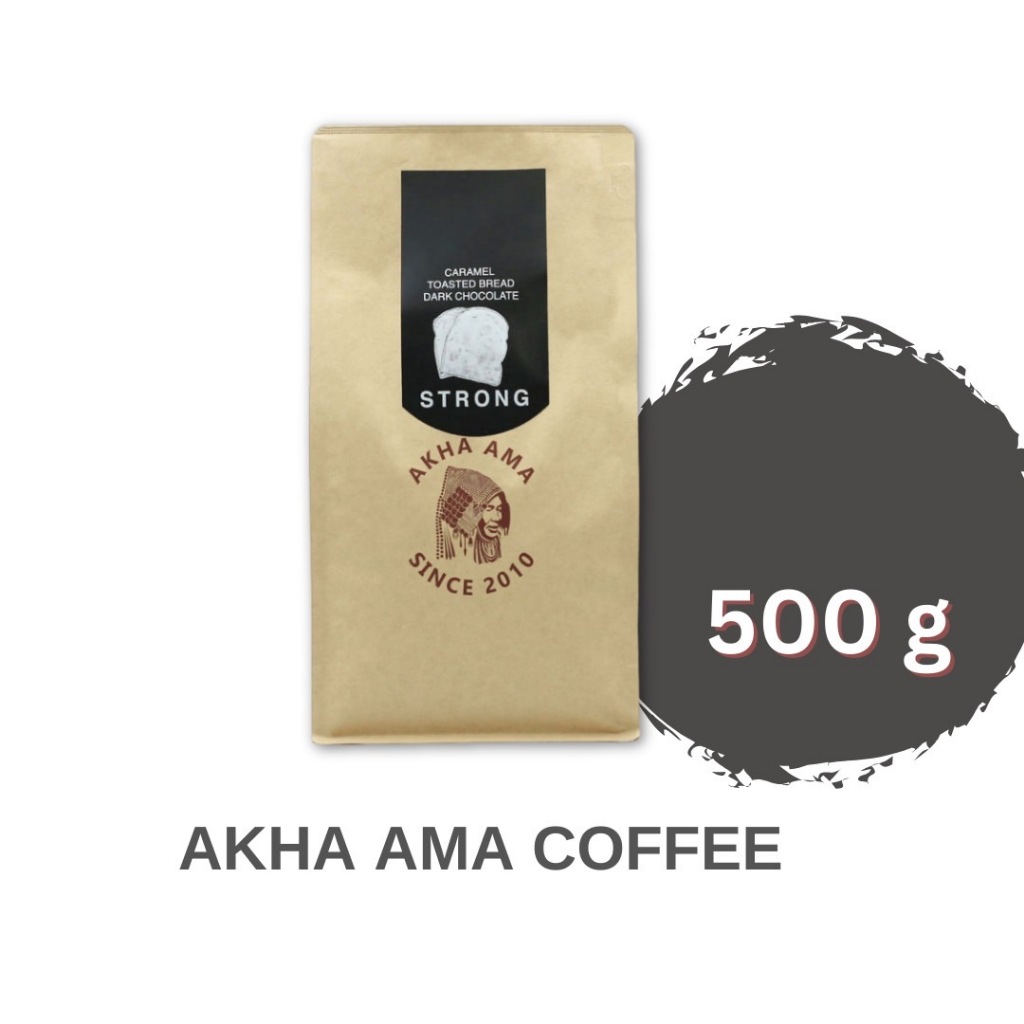 AKHA AMA COFFEE กาแฟ อาข่า อ่ามา : STRONG เมล็ดกาแฟคั่ว อาข่า อาม่า (คั่วเข้ม/Dark 500g)