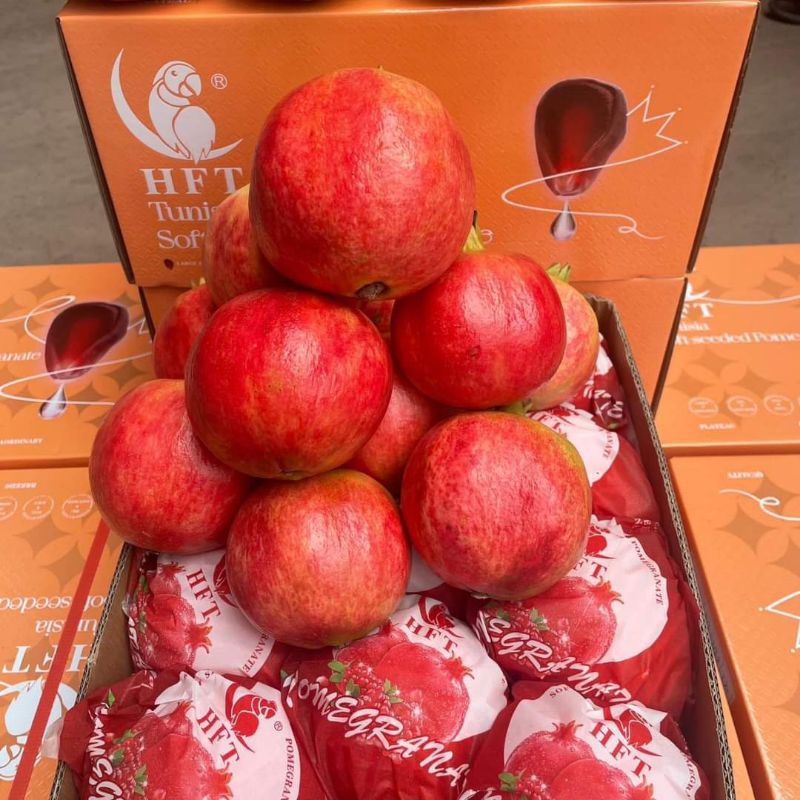 (1ลูก)ทับทิมตูนีเซีย HFT นกแก้ว แบรน์ยอดนิยม รสชาติอร่อย 1 ลูก น้ำหนัก 380g.-400g.