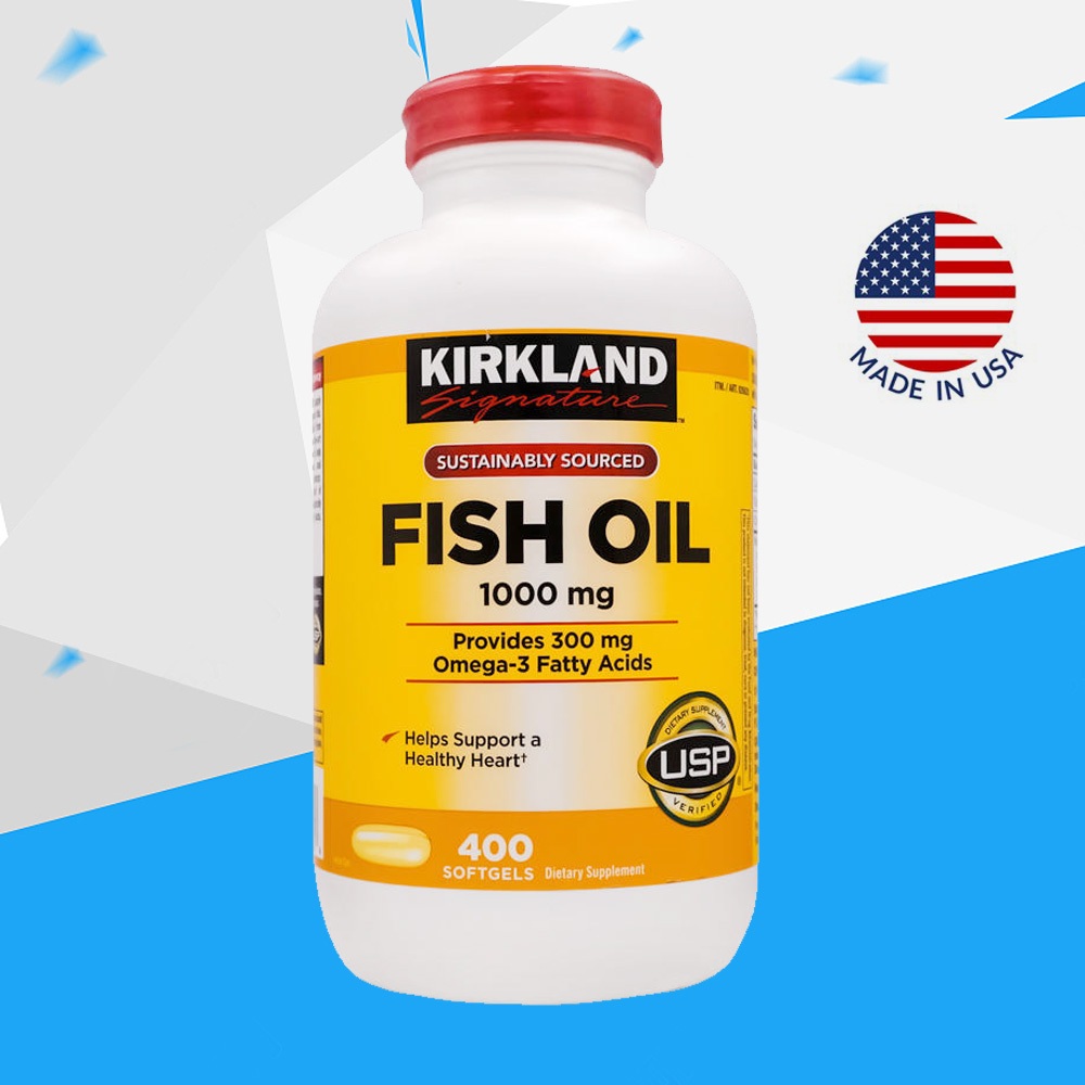 (Exp.08/2027)Kirkland Signature Fish Oil 1000 mg 400 Softgels
