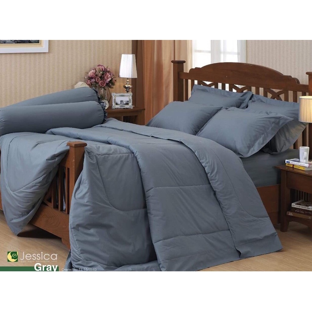JESSICA  Cotton Mix  ( Gray )  ชุดเครื่องนอน เจสสิก้า Jessica สีพื้น