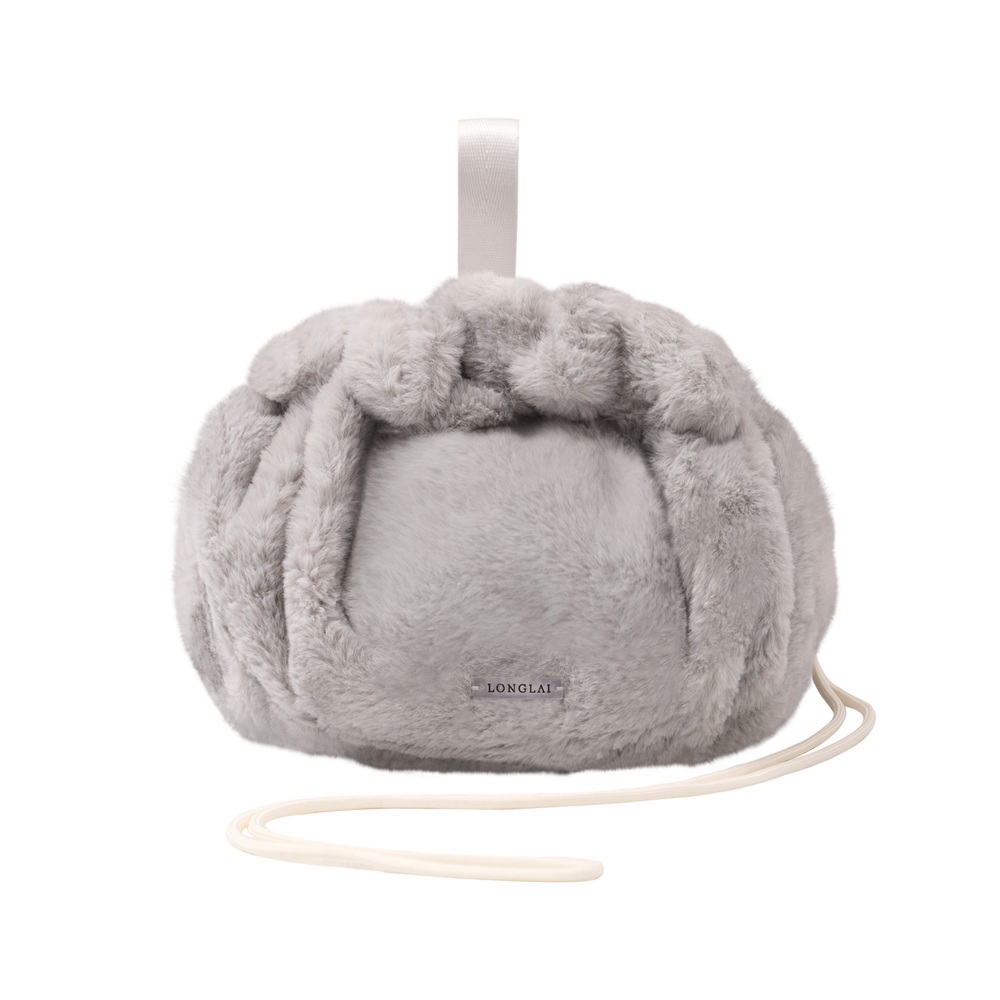 LONGLAI FLUFFY DRAWSTRING - GREY