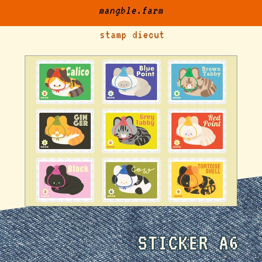 Sticker A6 : Cat stamp