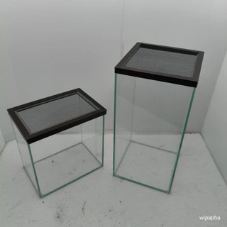 โหลปลากัดพร้อมฝาปิดอลูมิเนียม กระจกหนา 3 มิน ซิลิโคนใส