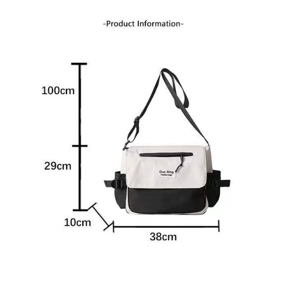 (P-014) กระเป๋าสะพายไหล่ เรียบง่าย กระเป๋าสะพายข้างน่ารัก ไนลอน ถุงผ้าใบ message bag - รูปที่ 6
