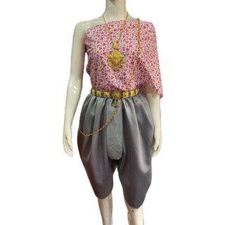 โจงกระเบน สีเทา ผ้ามัน / ผ้าต่วน ผู้ใหญ่ รอบเอวเป็นยางยืด 24…