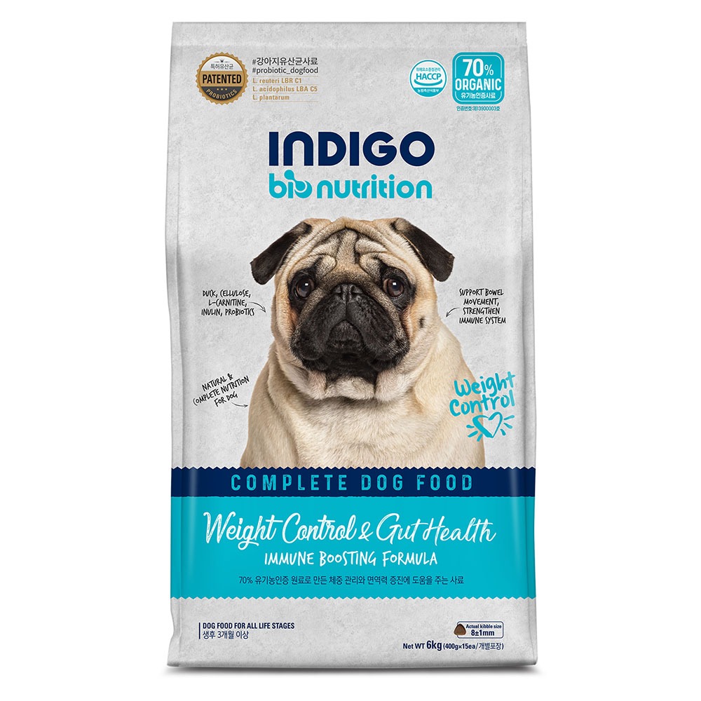 Indigo Bionutrition Weight Control & Gut Health อาหารสุนัข สูตรควบคุมน้ำหนักและดูแลลำไส้ 6 กก.