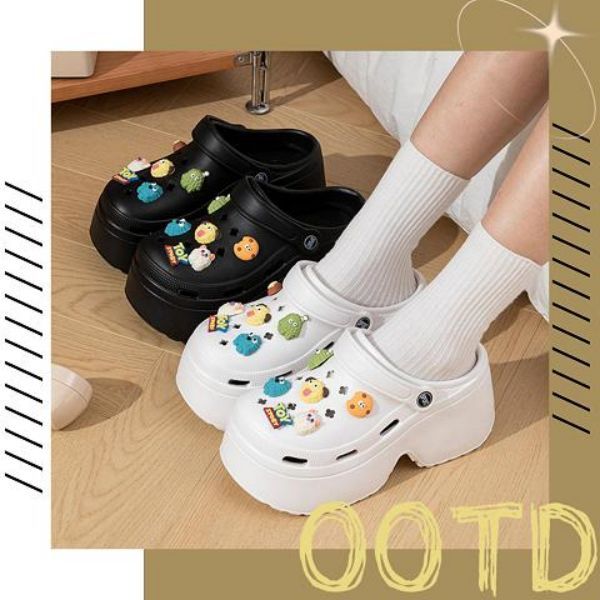 SUNDAY2020 สุดฮิต รองเท้าแตะแบบสวมหัวโต เป็นงานเสริมส้น หนา ถึง 6 เซ็น ใส่แล้วสูงเลย พร้อมเซ็ทตัวติดแถมให้สุดน่ารักงานดี