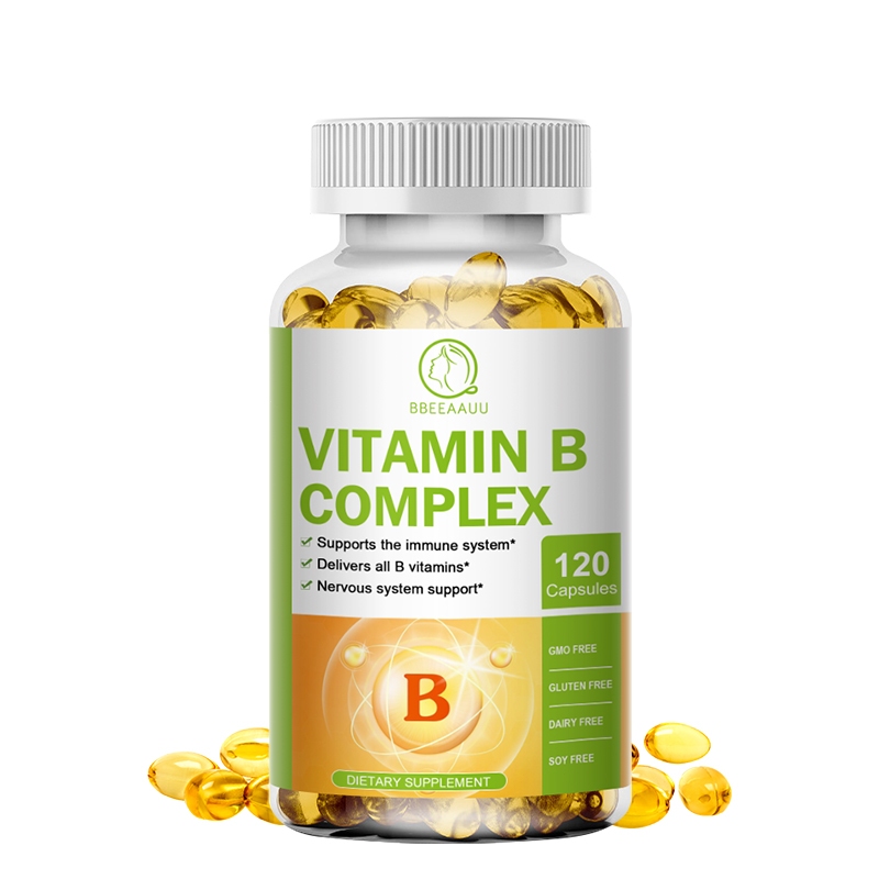 BBEEAAUU วิตามินบี VITAMIN B COMPLEX ,B6,B12,CoQ10,All 8 Vitamins, สนับสนุนระบบภูมิคุ้มกัน ,120 แคปซูล