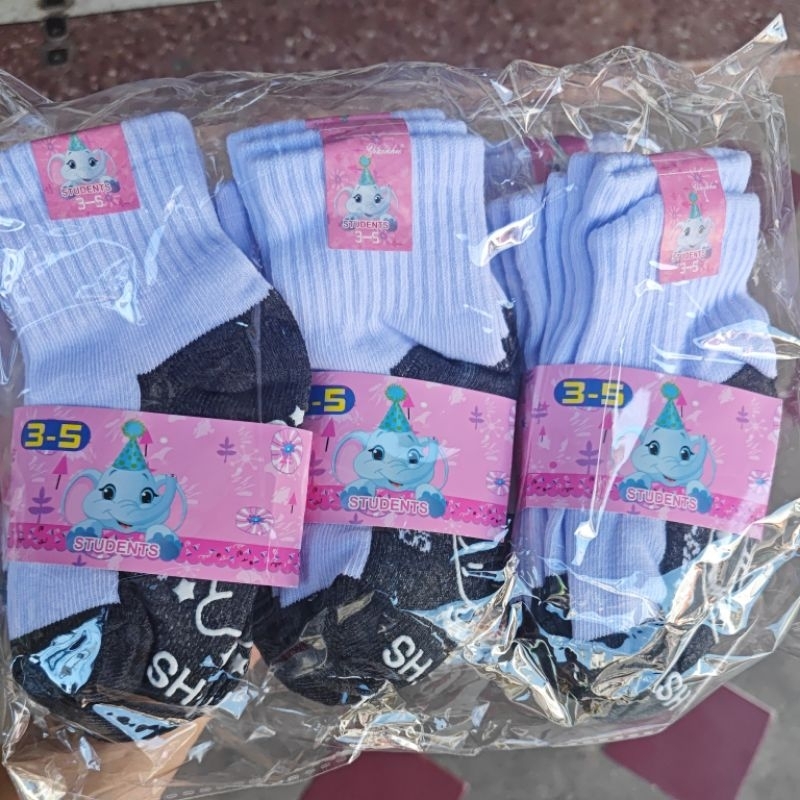 ของเด็ก2-4ปี พร้อมส่ง ได้12คู่ ถุงเท้านักเรียน เบอร์3-5 มีทั้งแบบกันลื่นและไม่กันลื่น