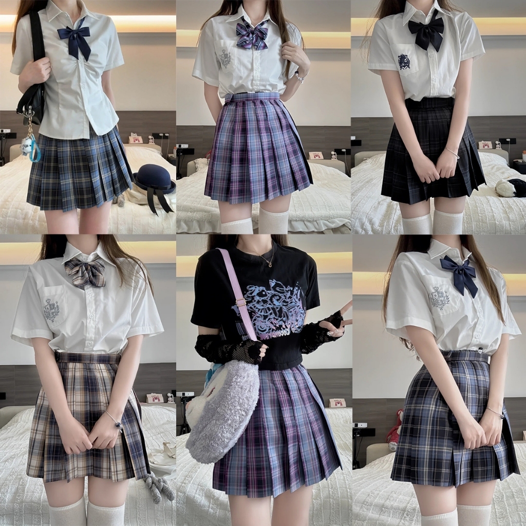 #กระโปรงพลีทนักศึกษา#พร้อมส่ง JK กระโปรงสก๊อต กระโปรงนักเรียน สไตล์ เกาหลี ญี่ปุ่น