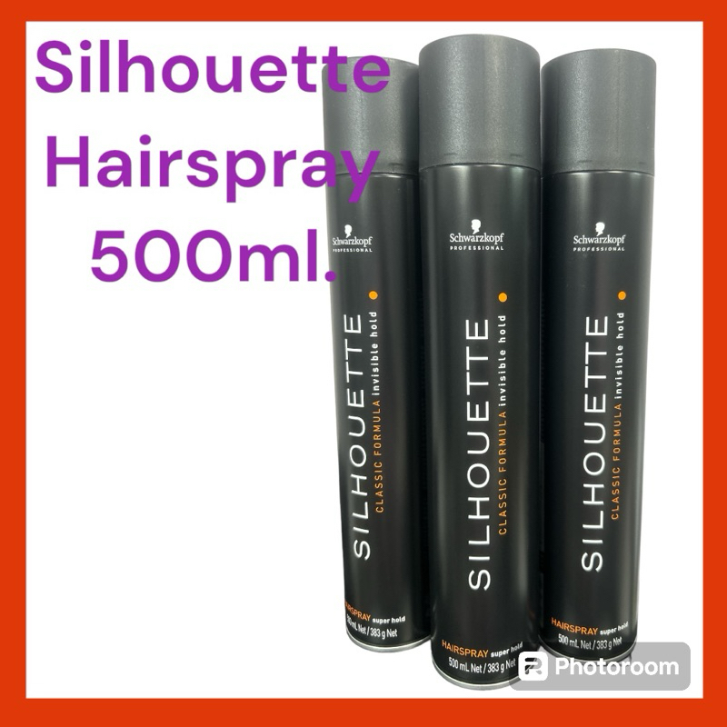 Schwarzkopf Silhouette Classic Formula Invisible Hold Hairspray Super 500ml.ชวาร์สคอฟ ซีลูเอทท์ คลาสสิค แฮร์สเปรย์/63996
