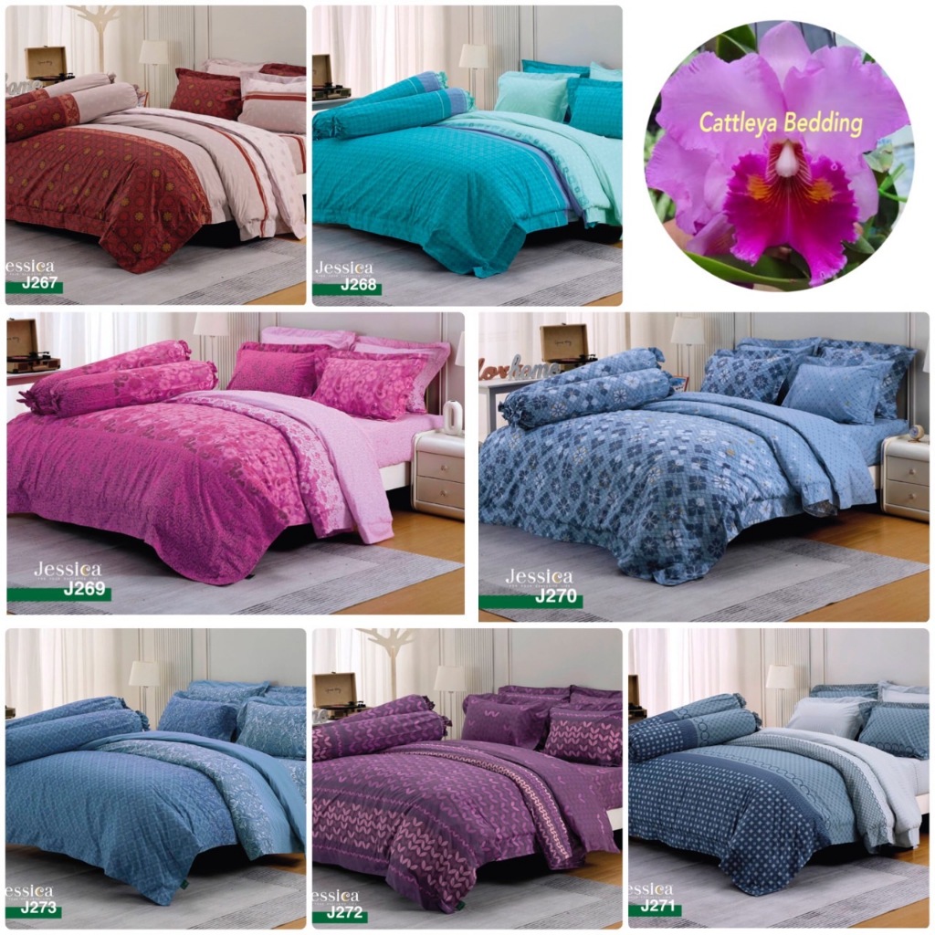 JESSICA ผ้าปู รัดมุม 11นิ้ว (ไม่รวมผ้าห่มนวม) เจสสิก้า 5ฟุต 6ฟุต พิมพ์ลายTC 300 ลาย J 267 268 269 27