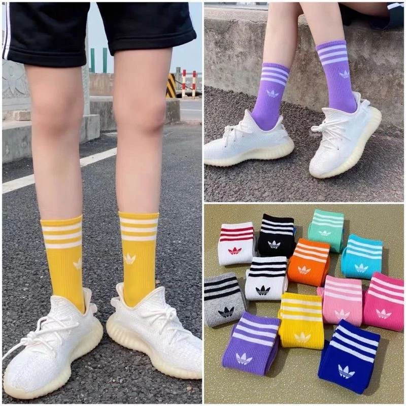 [ส่งจากไทย] ADIDASถุงเท้าข้อยาว แฟชั่น กีฬา ผู้ชายผู้หญิงใส่ได้ ผ้าฝ้ายผ้าดีใส่สบาย