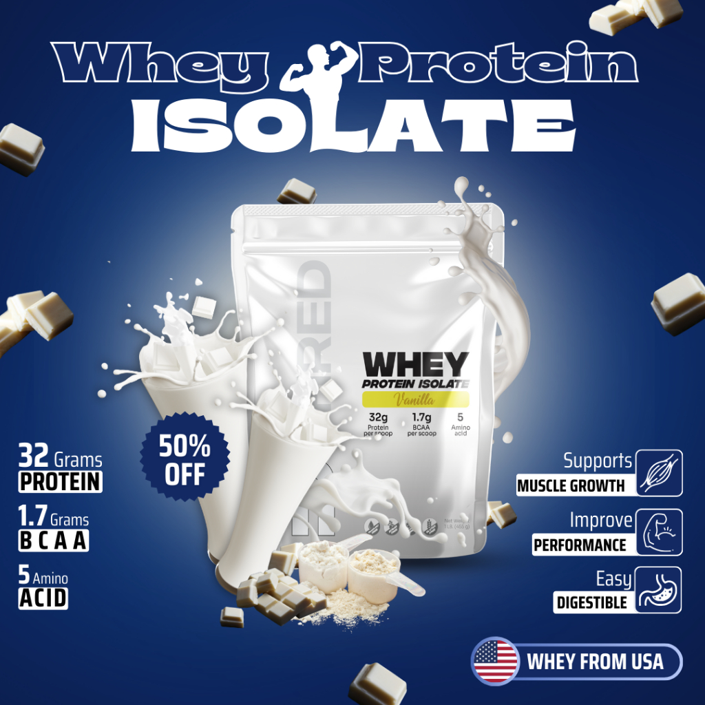 Bshred Whey Protein Isolate เวย์โปรตีนไอโซเลท ไม่มีน้ำตาล ไร้กลูเตน ไร้ไขมันทรานส์ ไร้โคเลสตอรอล