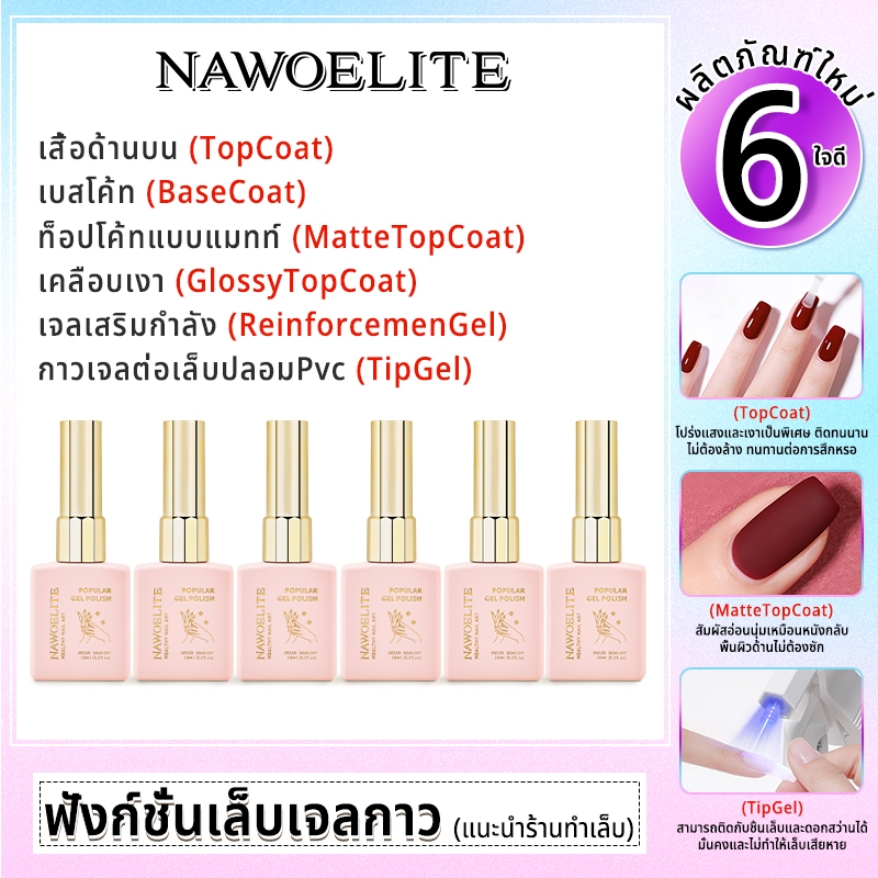 15ml ท็อปโค้ท เจล ยาทาเล็บ เบสโค้ท ฟังก์ชั่น เจล ซีรีส์ แช่ออก เพ้นท์เล็บ ทำเล็บ Base Top Coat