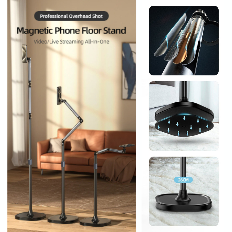 Telesin ขาตั้งพื้นแม่เหล็ก Mobile Video Live Streaming Floor Stand with Magsafe