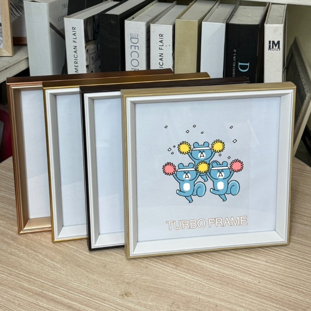 กรอบรูปสีเหลี่ยมจัตุรัสTWO-TONE ขนาด12x12”,10”x10”,8”x8” ,7x7", 6”x6” , 5”x5” , 4”x4” **กระจก +ขาตั้ง +หูแขวนผนัง **